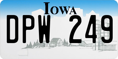 IA license plate DPW249