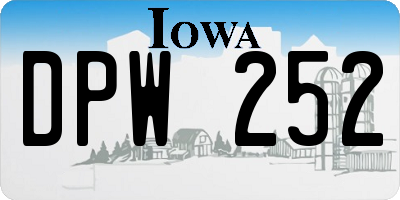 IA license plate DPW252