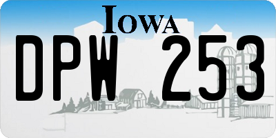 IA license plate DPW253