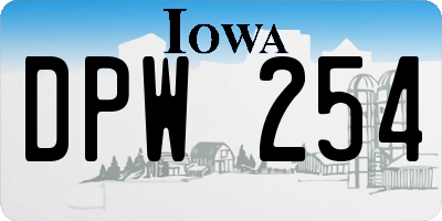 IA license plate DPW254