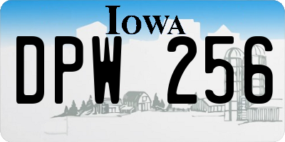 IA license plate DPW256