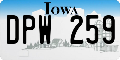 IA license plate DPW259