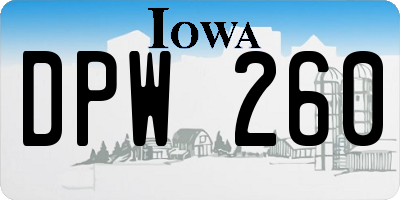 IA license plate DPW260