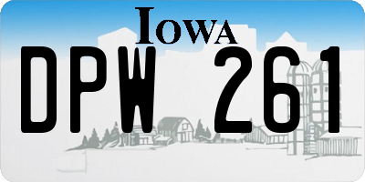 IA license plate DPW261