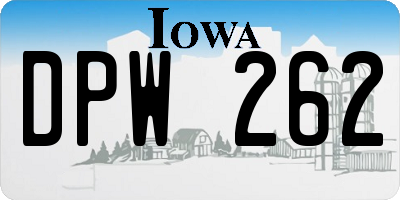 IA license plate DPW262
