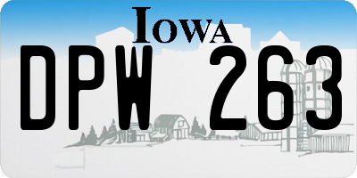 IA license plate DPW263