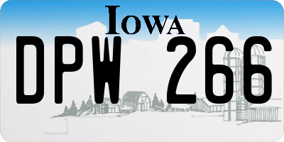 IA license plate DPW266