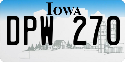 IA license plate DPW270