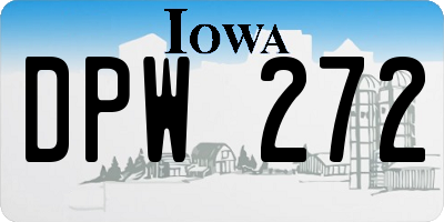 IA license plate DPW272