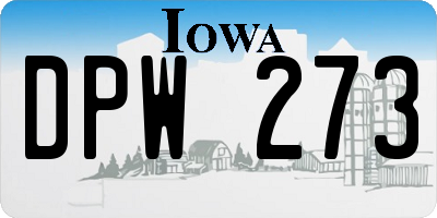 IA license plate DPW273