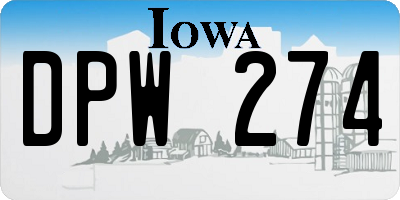 IA license plate DPW274