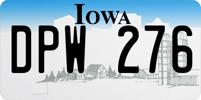 IA license plate DPW276