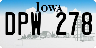 IA license plate DPW278