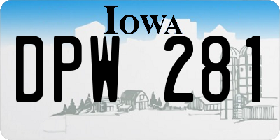 IA license plate DPW281