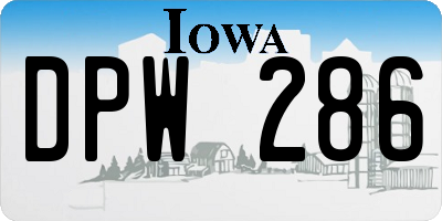 IA license plate DPW286