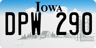 IA license plate DPW290