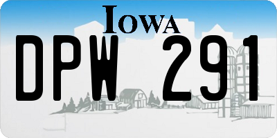 IA license plate DPW291