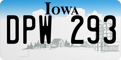 IA license plate DPW293