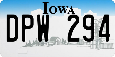IA license plate DPW294