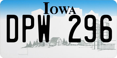 IA license plate DPW296