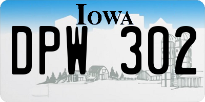 IA license plate DPW302