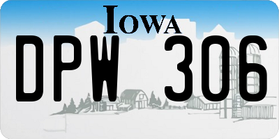 IA license plate DPW306