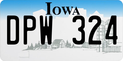 IA license plate DPW324