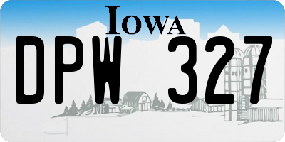 IA license plate DPW327