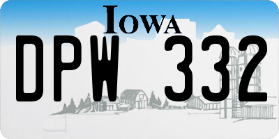 IA license plate DPW332