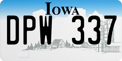 IA license plate DPW337
