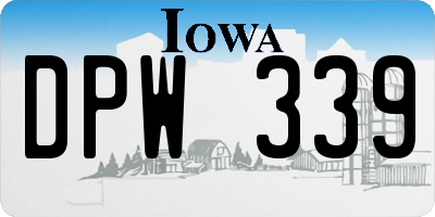 IA license plate DPW339