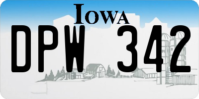 IA license plate DPW342