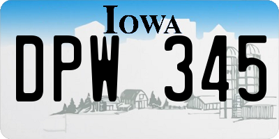 IA license plate DPW345