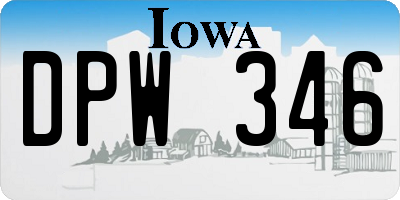 IA license plate DPW346