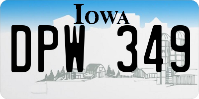 IA license plate DPW349