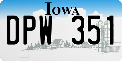 IA license plate DPW351