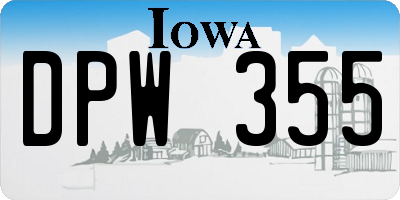 IA license plate DPW355