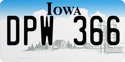 IA license plate DPW366