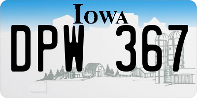 IA license plate DPW367