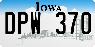 IA license plate DPW370