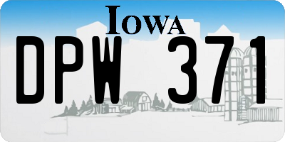 IA license plate DPW371