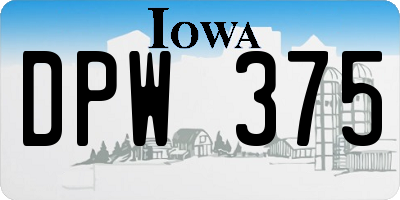 IA license plate DPW375