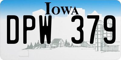 IA license plate DPW379