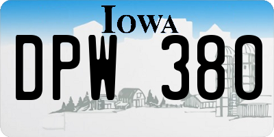 IA license plate DPW380
