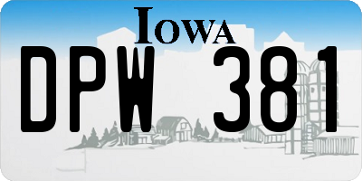 IA license plate DPW381
