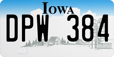 IA license plate DPW384