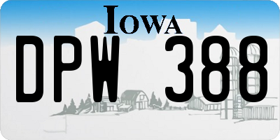 IA license plate DPW388