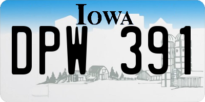 IA license plate DPW391