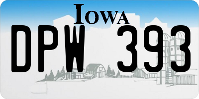 IA license plate DPW393