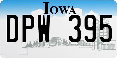 IA license plate DPW395